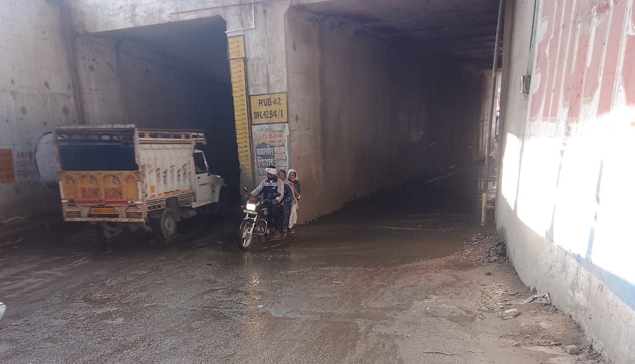 Water accumulated in underpass, people are facing problems