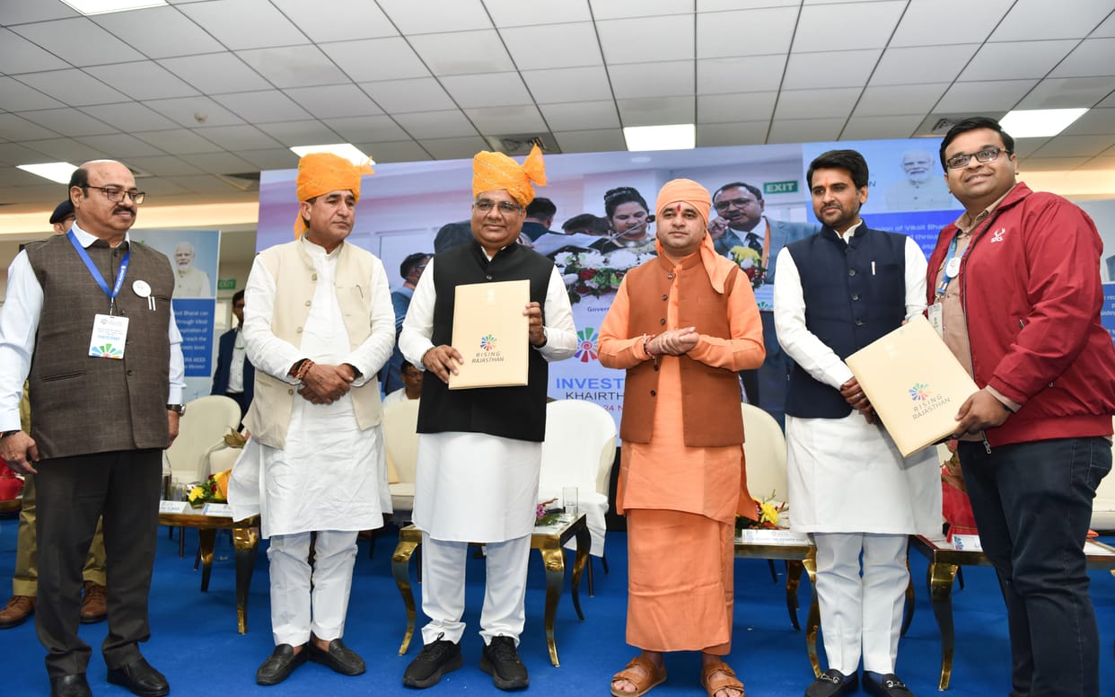 rising rAlwar News: MOUs worth Rs 19,600 crores at Rising Rajasthan Summit in Bhiwadiajsthan