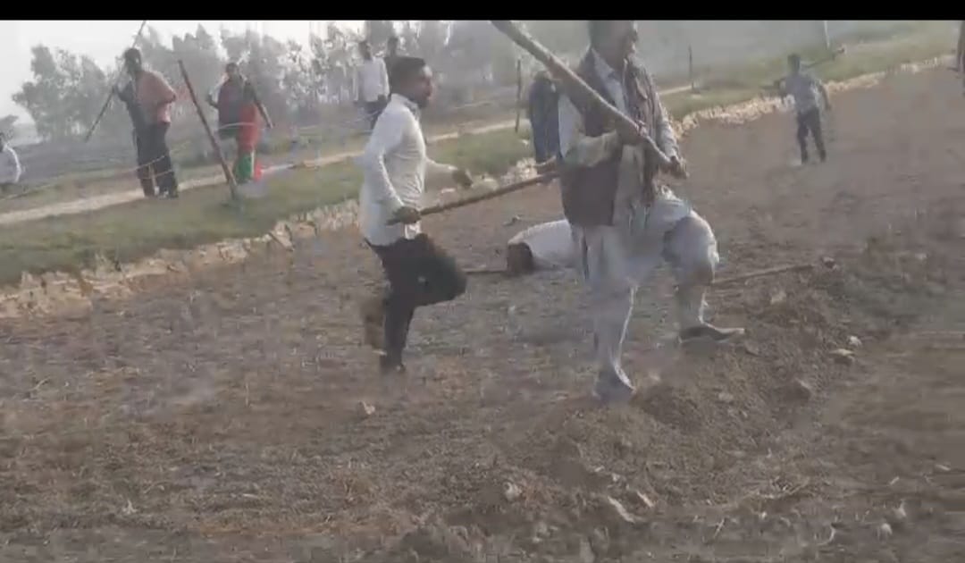 Due to land dispute, sticks and firing took place between the two parties.