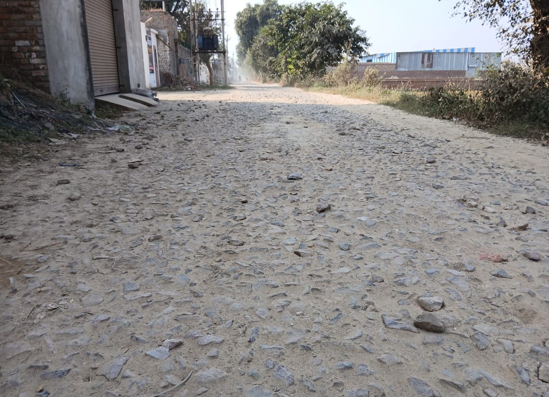 The road construction work is incomplete for six months, girl students are getting troubled