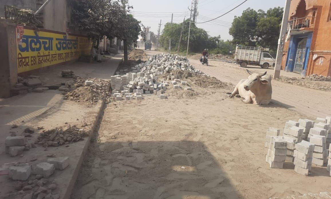 Construction of Murthal-Tajpur road is not picking up speed, traffic of 25 thousand people affected
