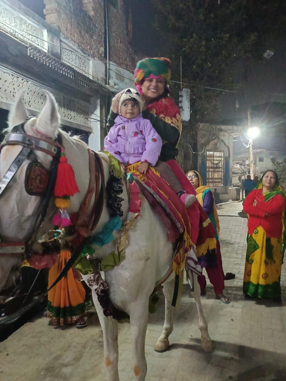 Daughter's horse riding horse