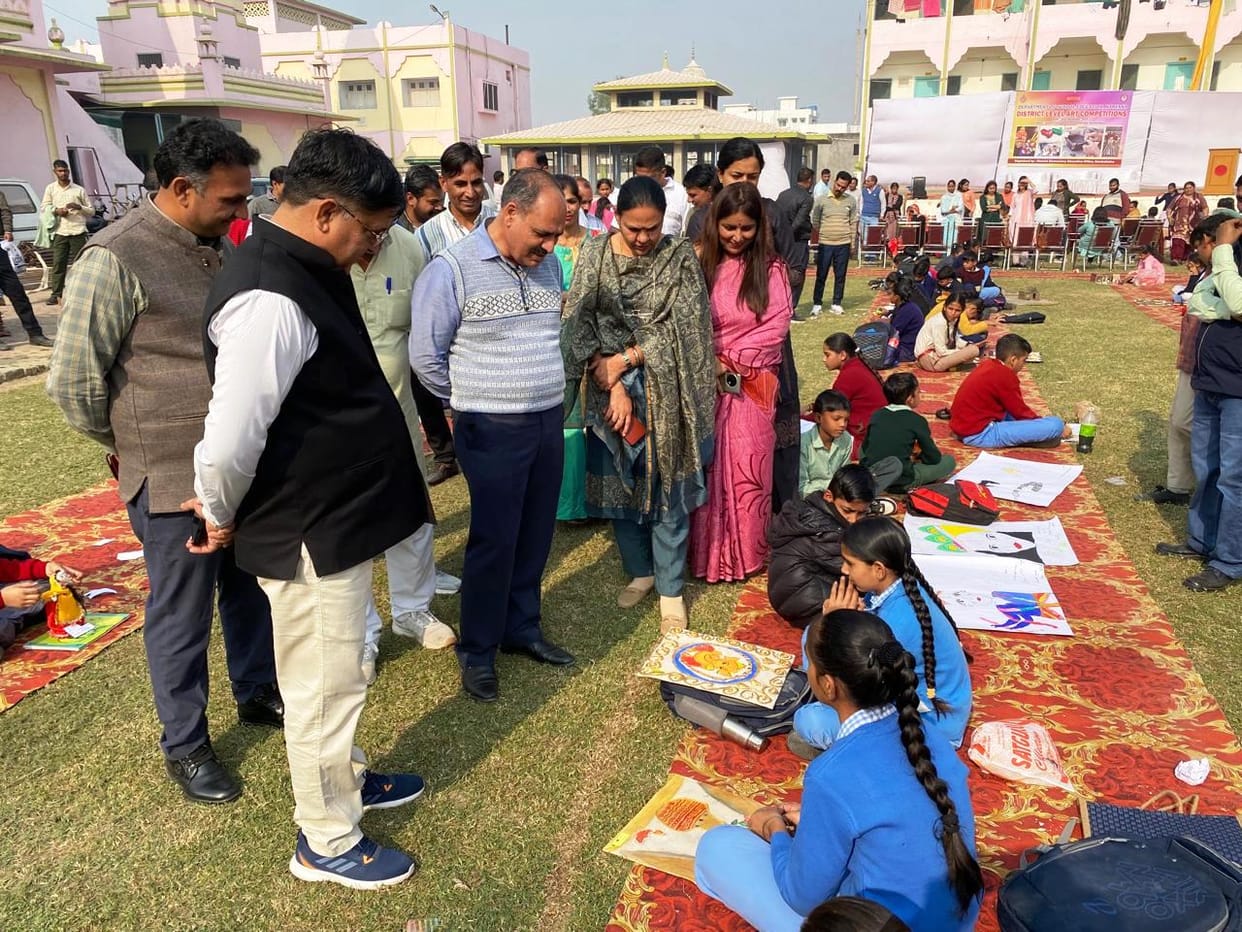 Manvi of Biholi stood first in art competition, Lavish of Pratapgarh stood second.