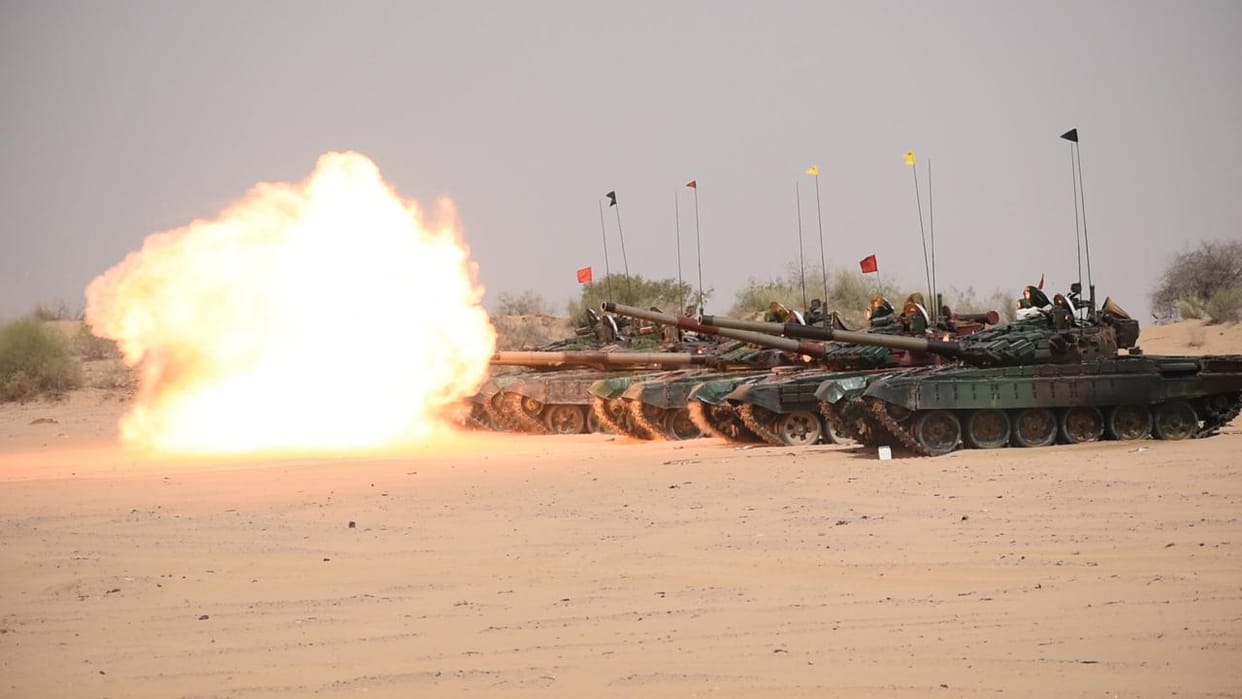 Army conducted major military exercise Mahajan Field Firing Range bordering Pakistan in Rajasthan