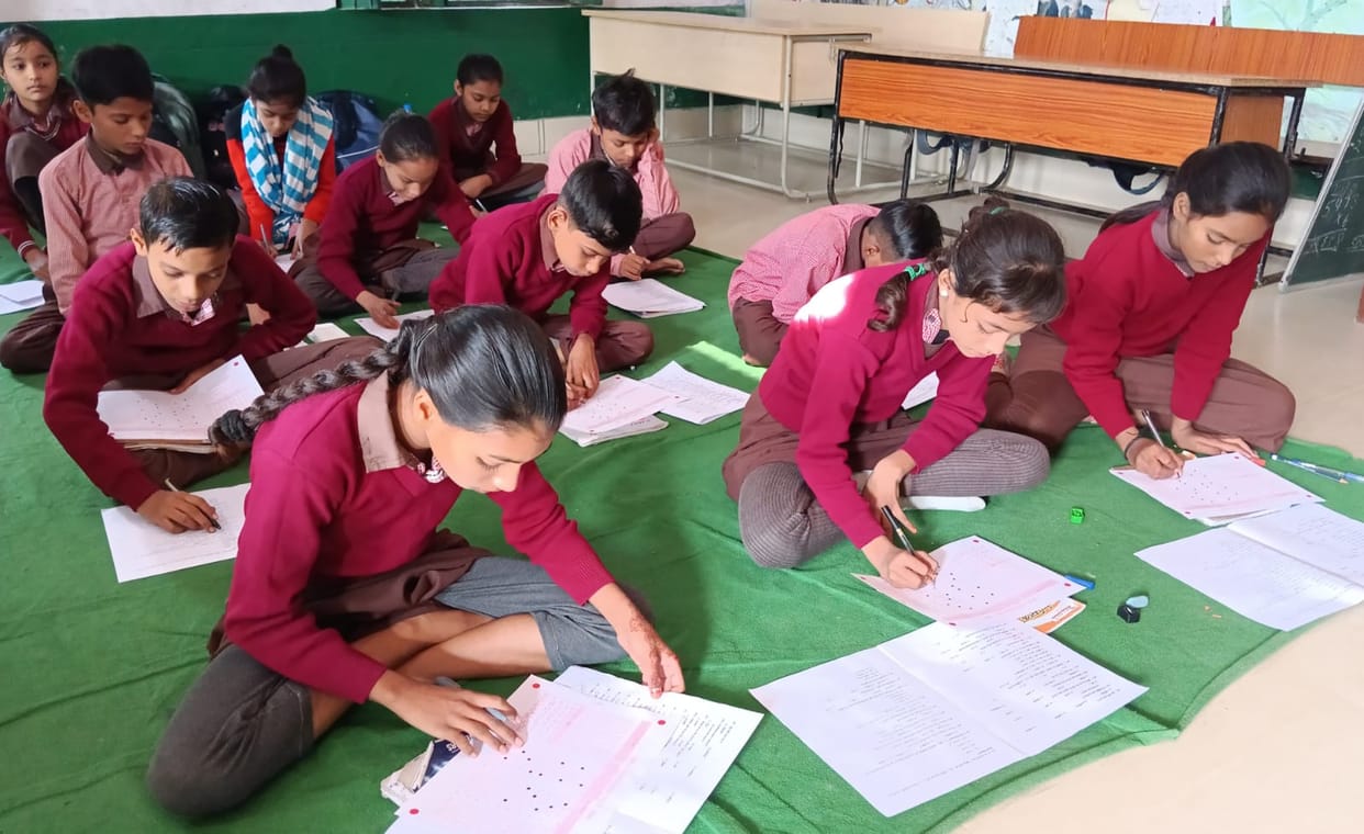 Students of class four to eight gave Nipun exam on OMR sheet
