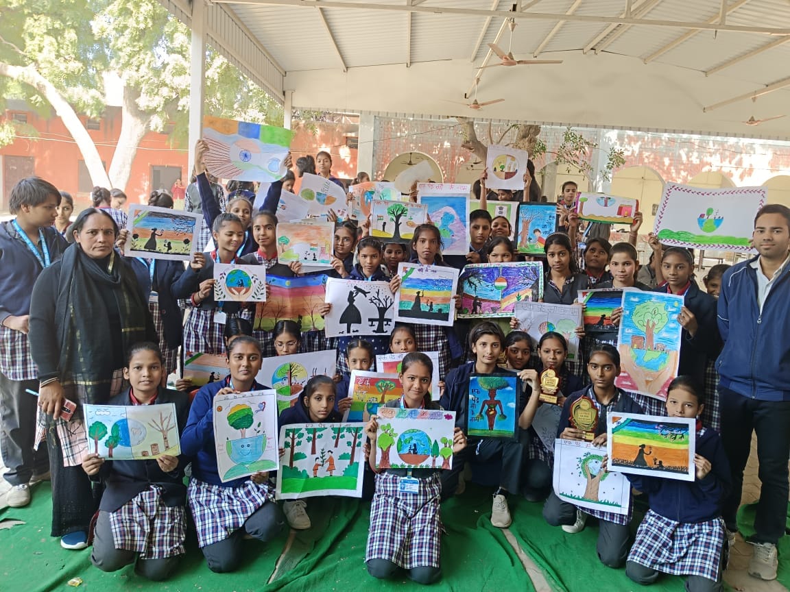 Painting competition held under the program 'Ek Tree Maa'