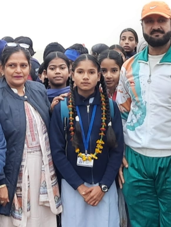 The daughter achieved success at the national level by running