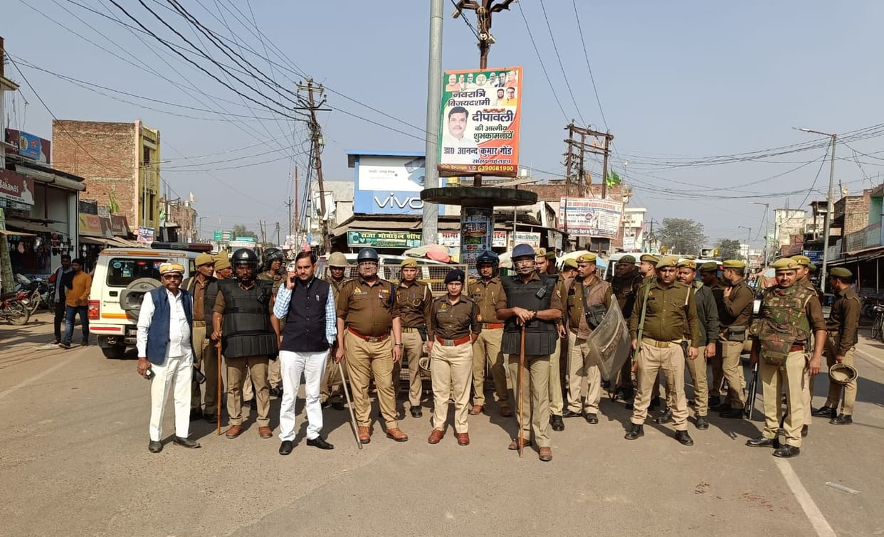 Friday prayers concluded peacefully in the presence of drone cameras and police.