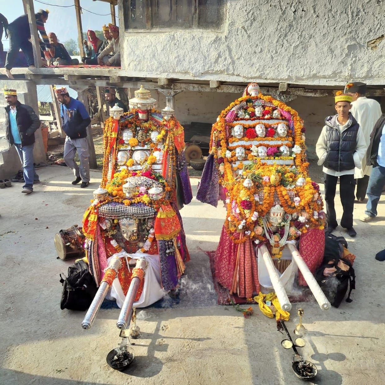 Devotees gathered to see Mata Rupasana and Agnipal