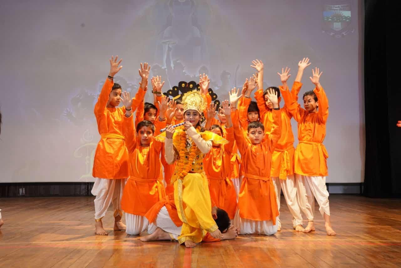 Students were happy after receiving awards in the annual function.