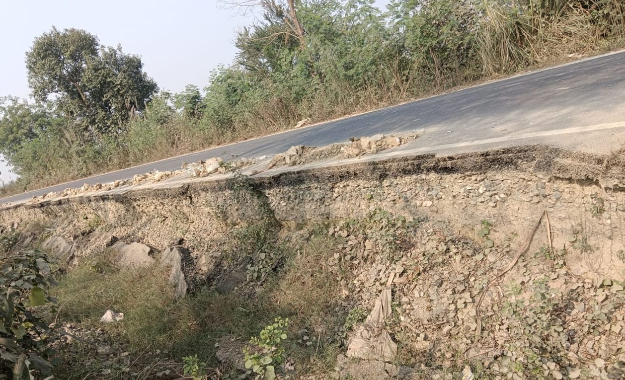 Four places marked, safety work done at one place, accident awaited at other