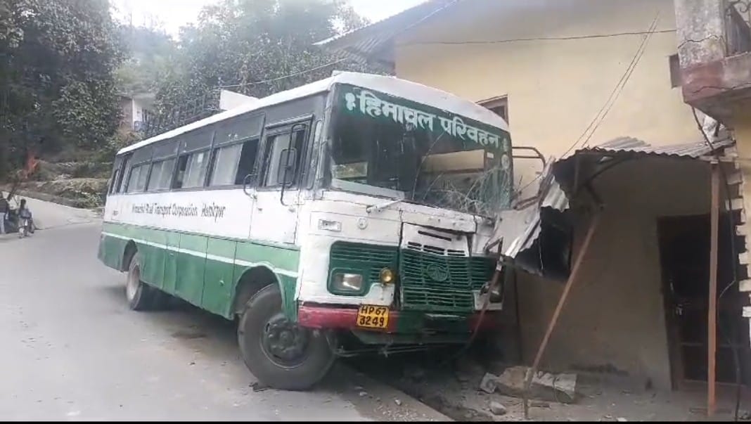 Brakes of government bus failed, collided with house
