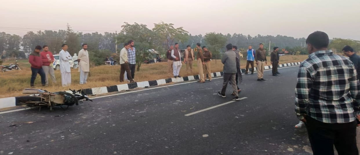 Two youths riding a bike died due to collision with a vehicle