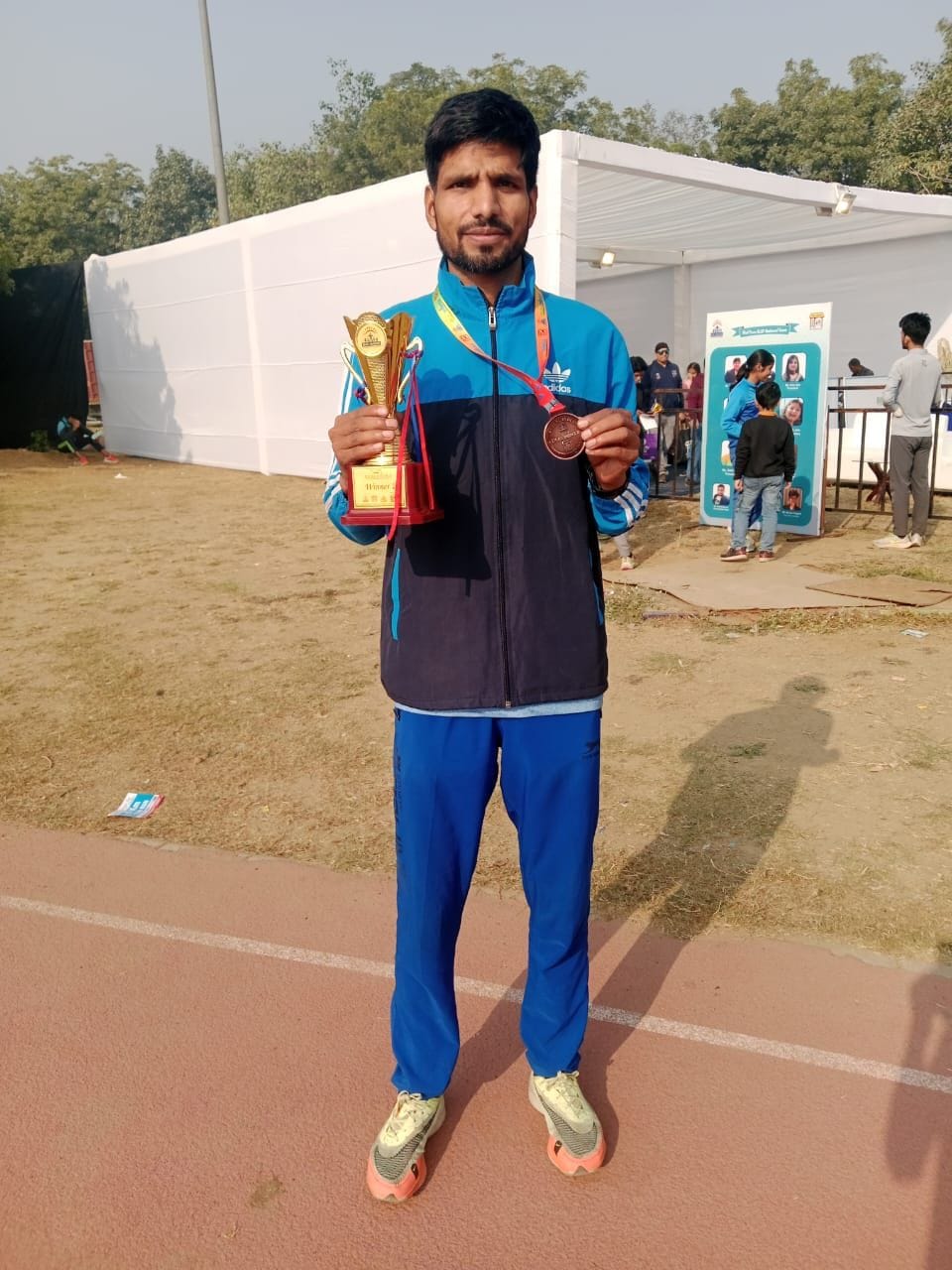 Pritam won gold in 10 kilometer marathon