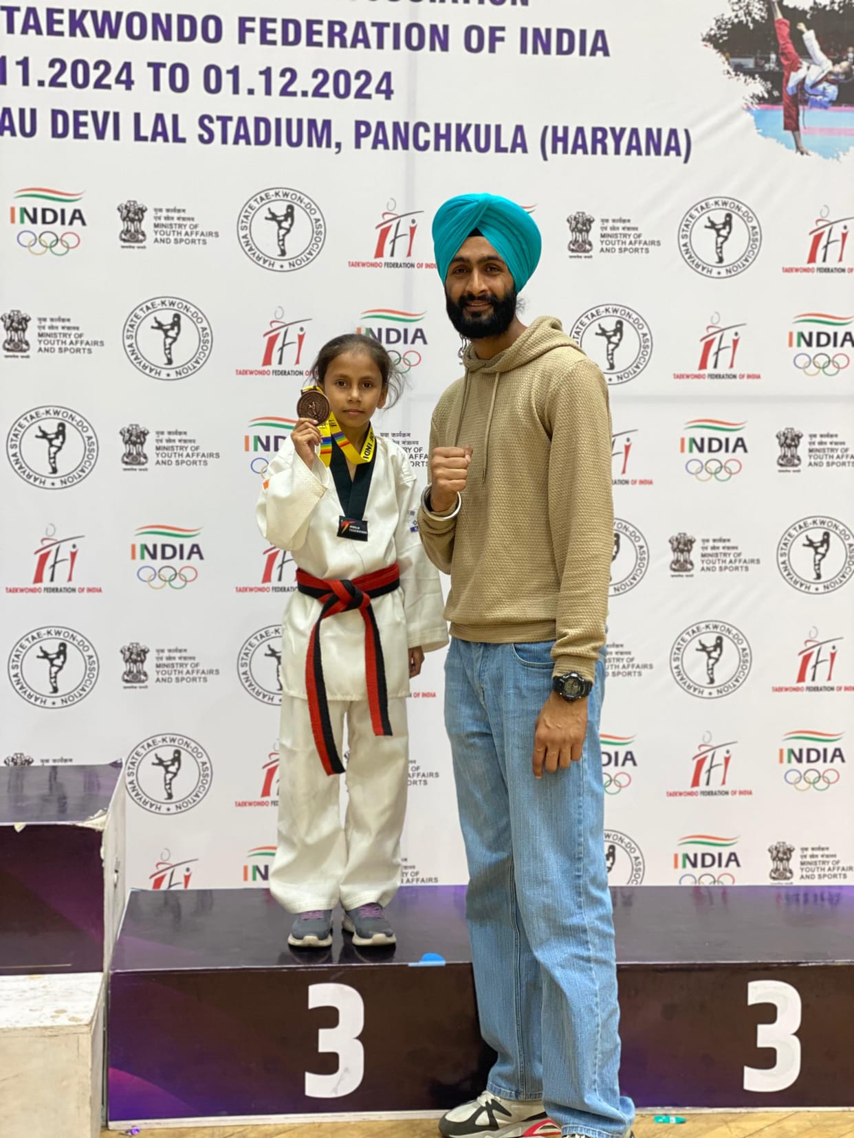 Ambala's daughter won bronze medal in Taekwondo