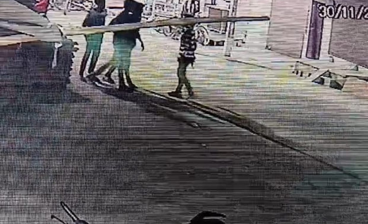 He waved the gun in the open market, then fired two shots intermittently
