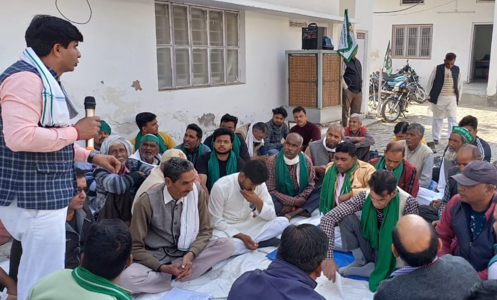 Farmers protest at PWD office