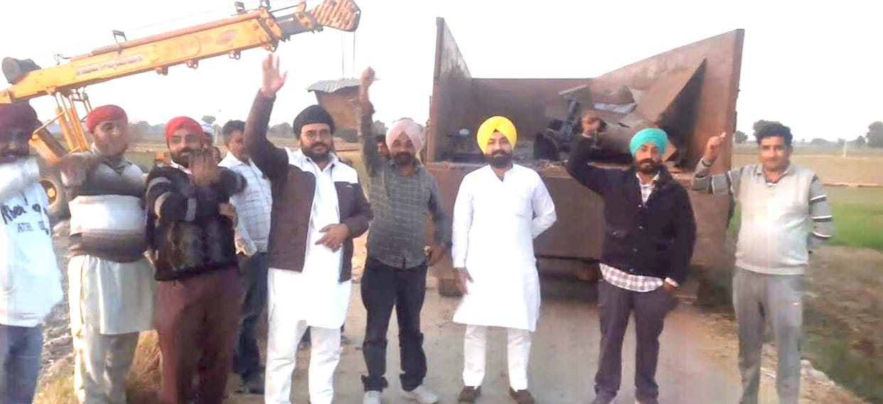 People protest against old legacy waste machines reaching dumping point