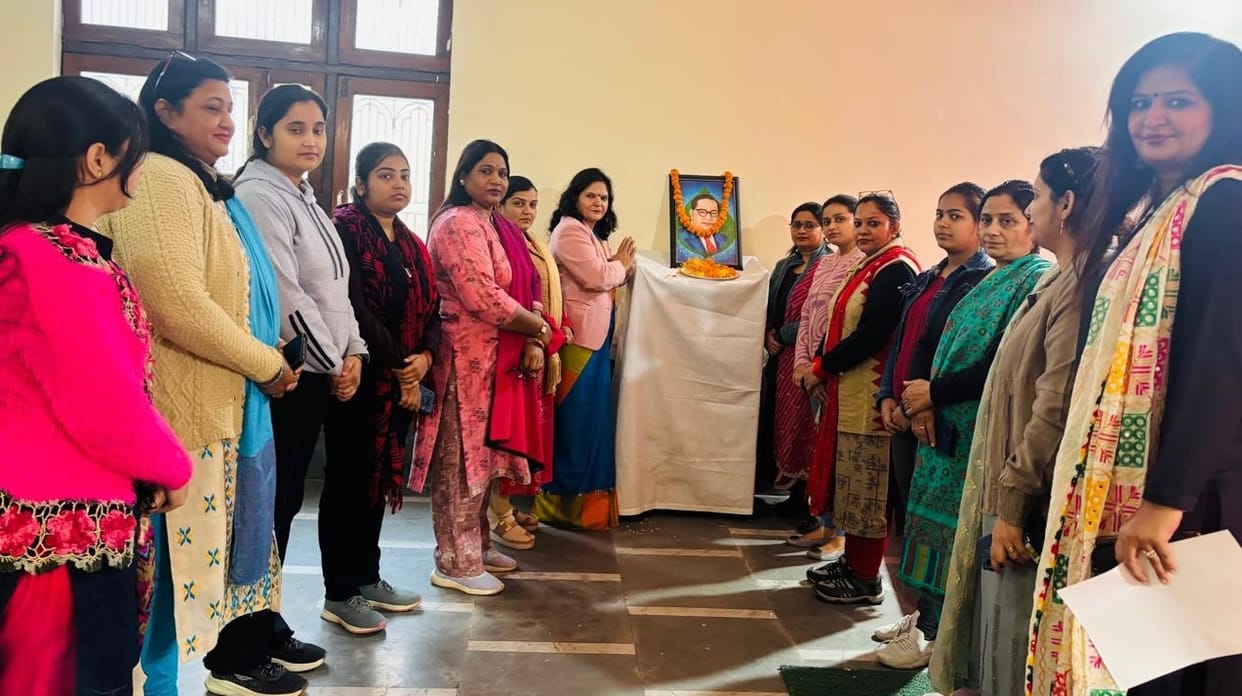 Tribute paid to Baba Saheb in women's college