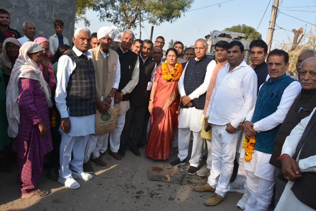MLA Krishna Gehlawat laid the foundation stone of the road