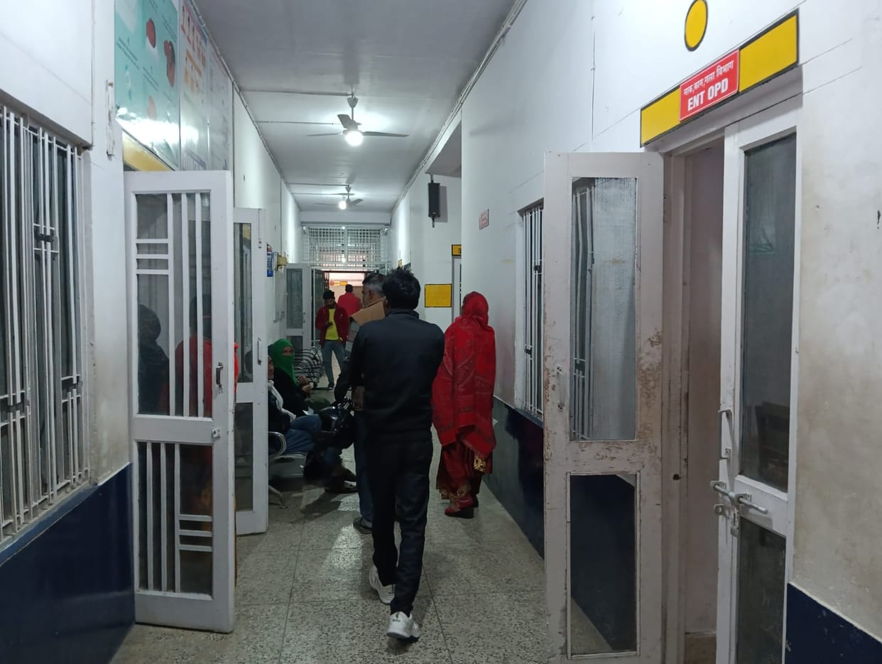 Nose, ear and throat patients were seen in two rooms