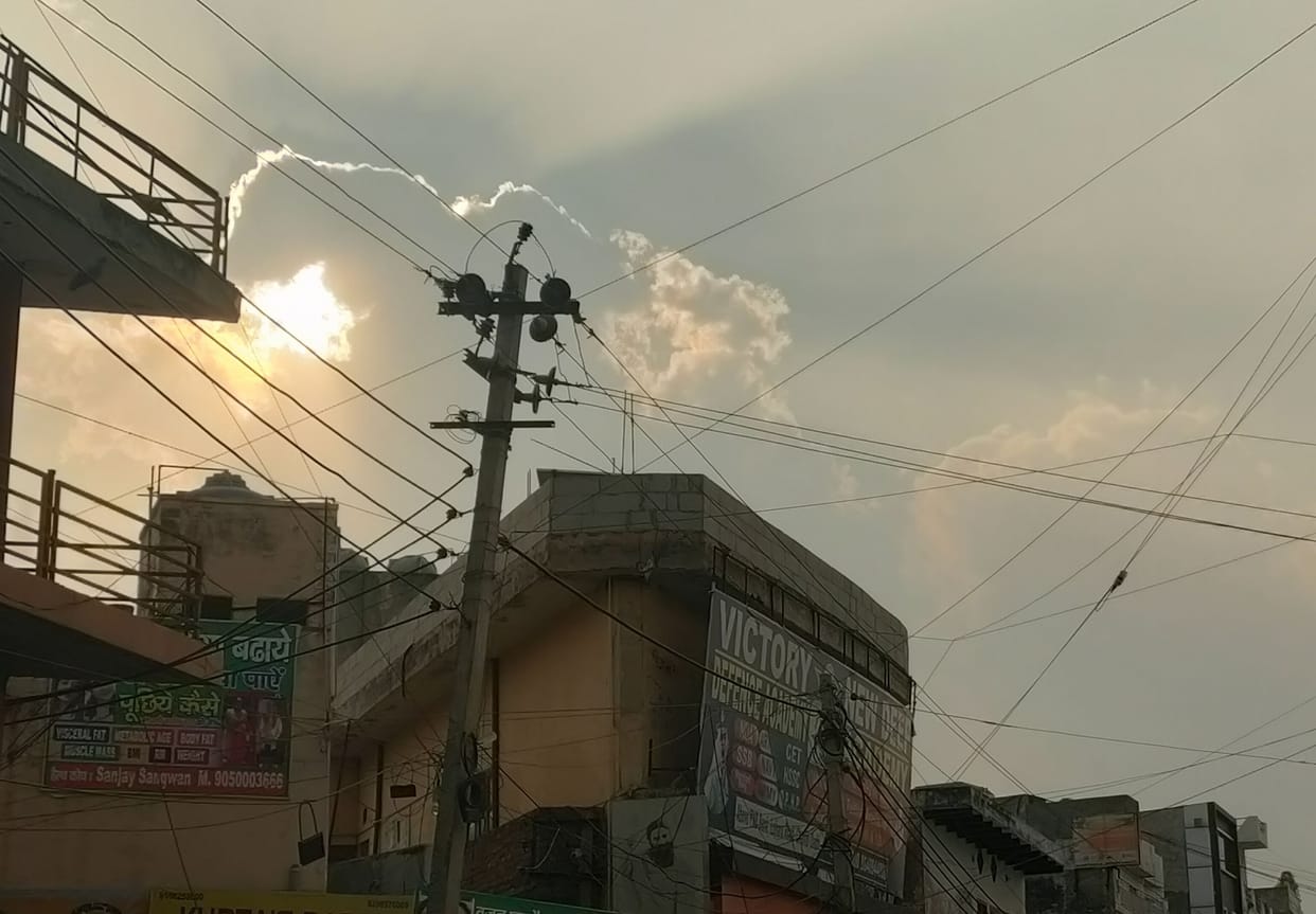 Clouds loomed over Charkhi Dadri on Sunday