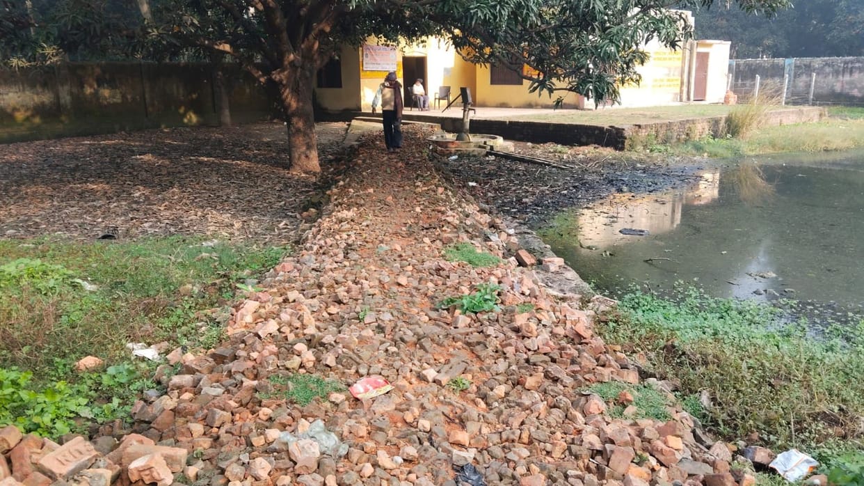 The road to Unani hospital is dilapidated