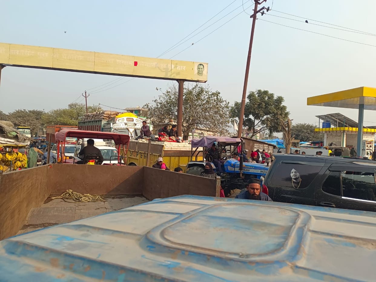 Drivers were stuck in traffic jam for two hours at Madhotanda railway crossing
