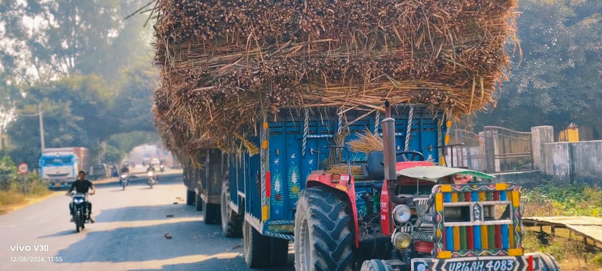 Challan issued for overloaded tractor-trolley for not allowing cabinet minister's convoy to proceed