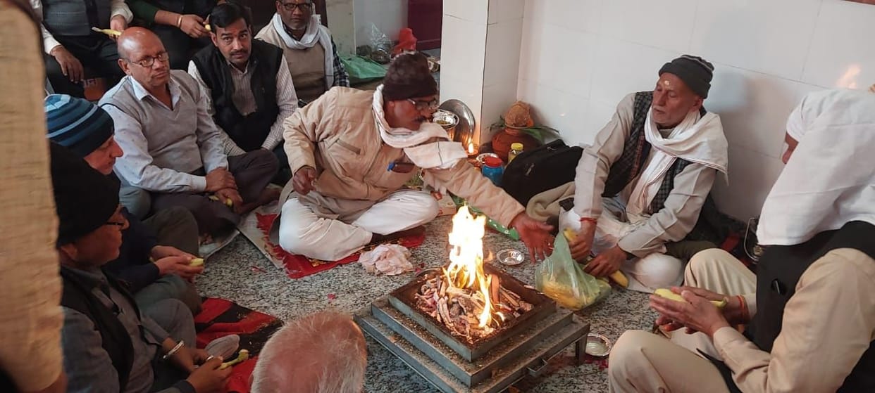 Ram Darbar and Radha Krishna idol worship ceremony