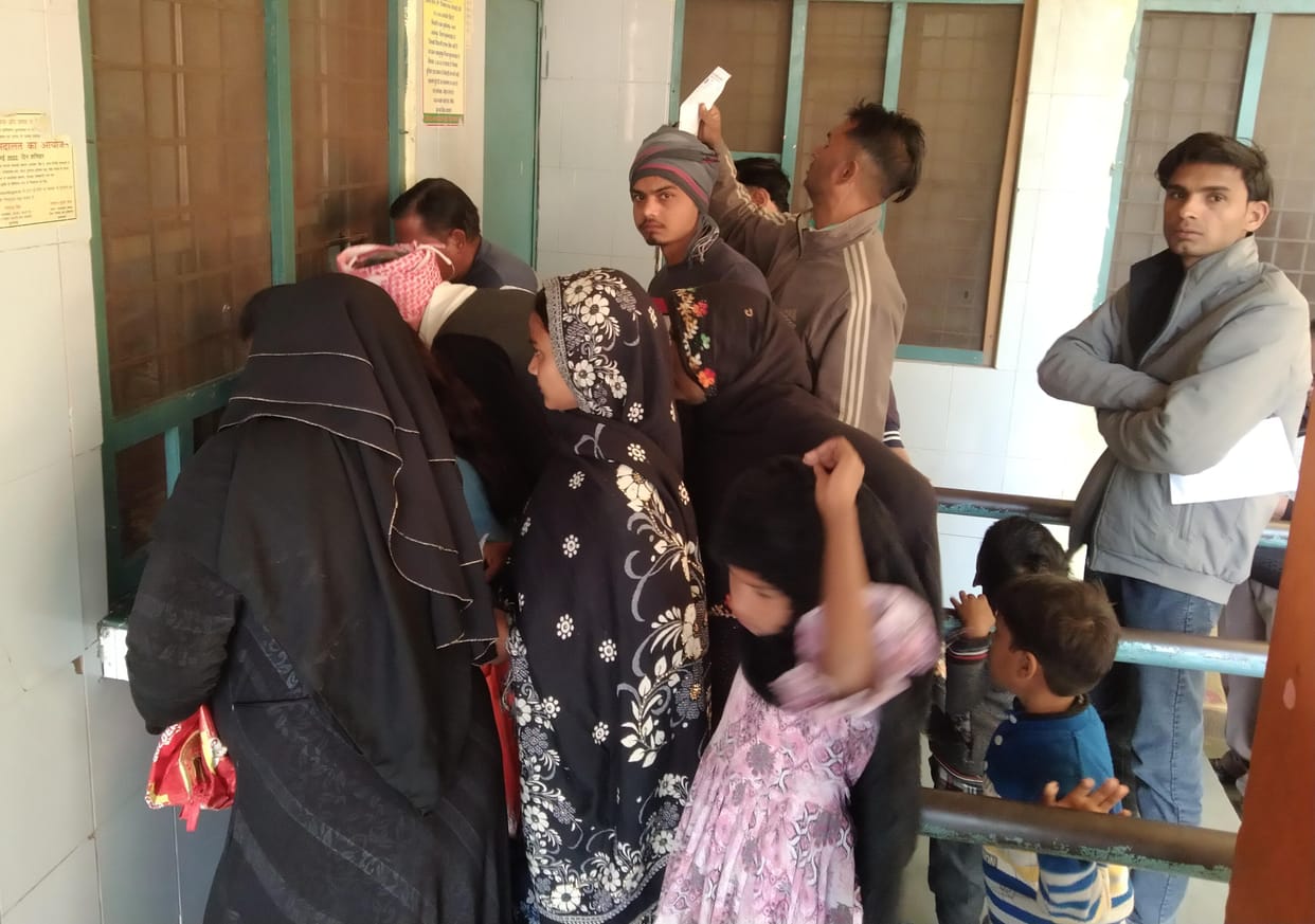 Crowd of cold and fever patients in OPD