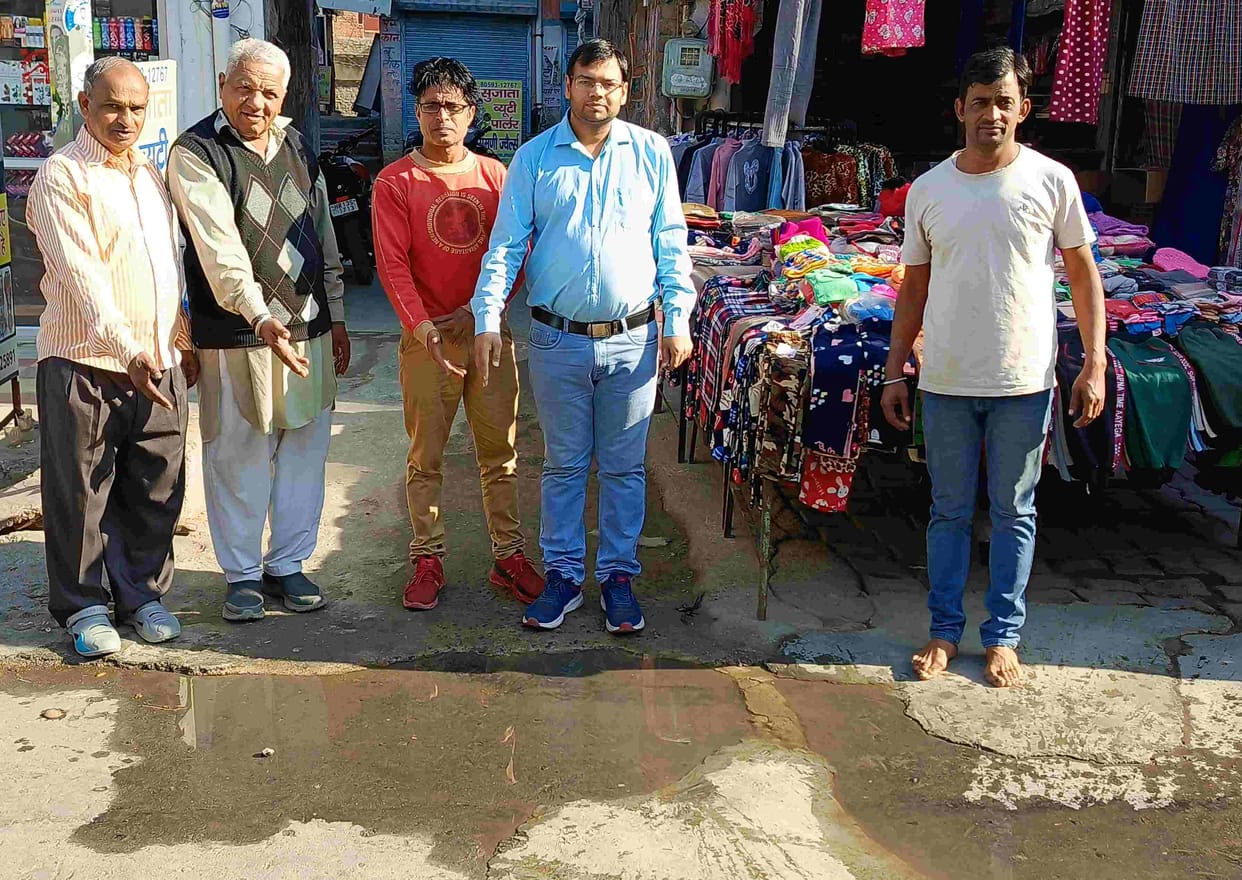 Shopkeepers upset due to flowing sewer water in main market