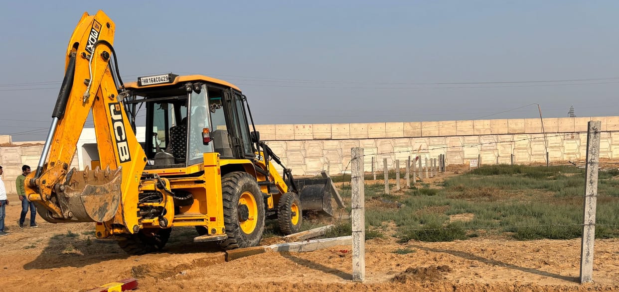 The town planner department demolished the illegal colony built behind the education board in Bhiwani Lohar