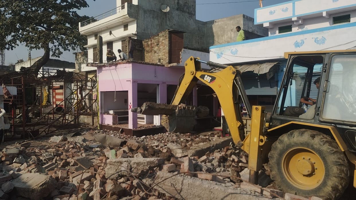 JCBs are roaring, buildings are turning into heaps of rubble