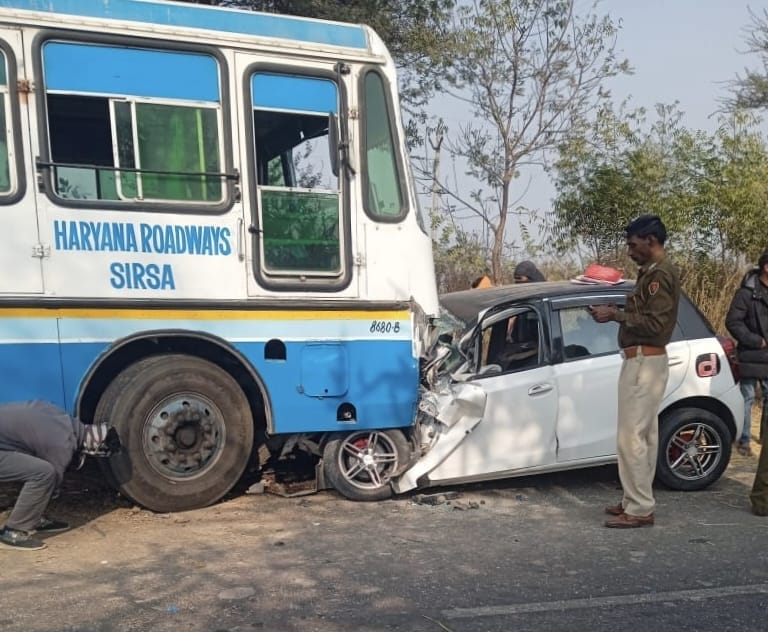 Car driver dies in direct collision between roadways bus and car