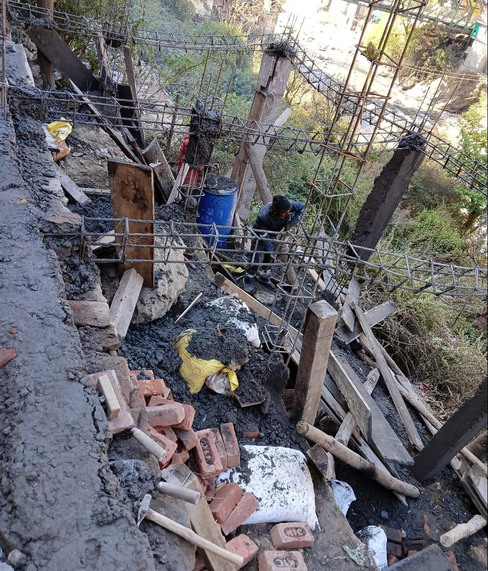 Encroachment on the walkway of Narasimha temple