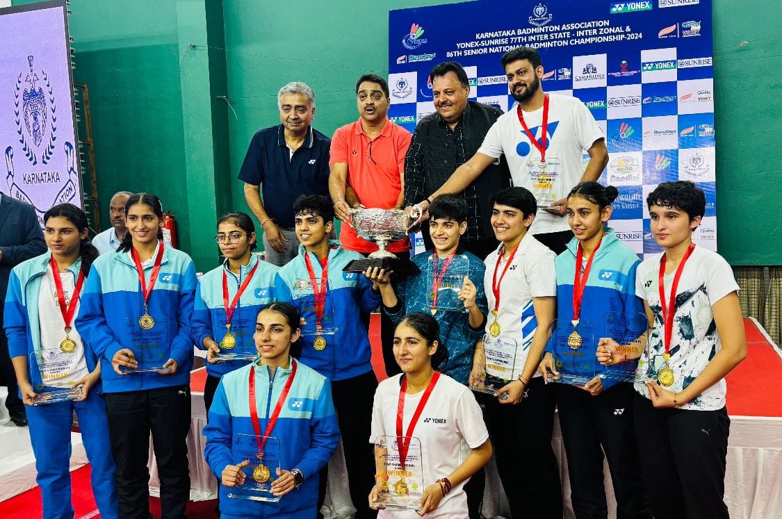 Haryana's senior women's team won gold in Senior National Badminton.