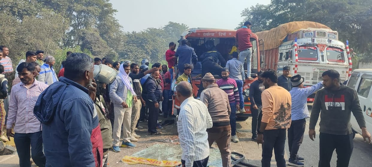 Roadways bus collides with truck, driver-conductor injured