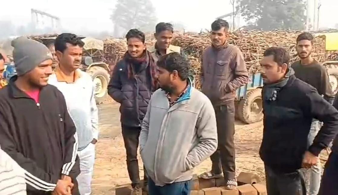 Sugarcane purchasing center in-charge pointed pistol at the farmer