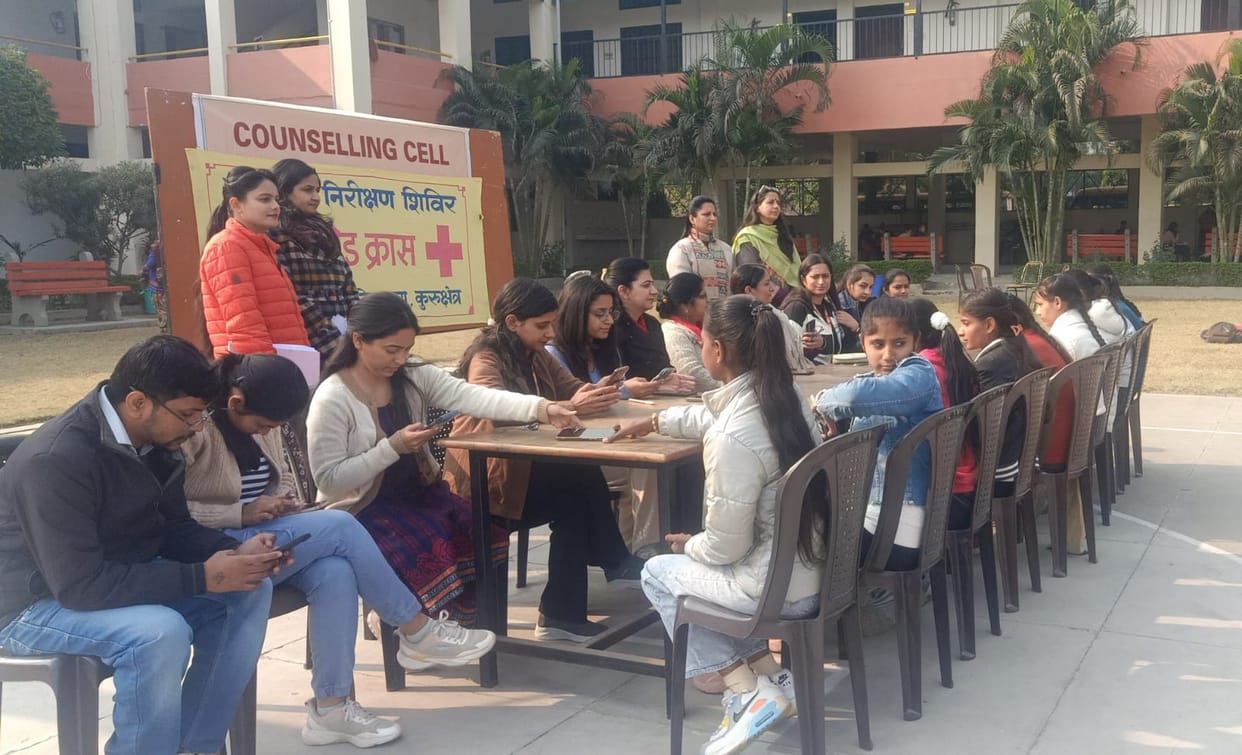 A team of nine doctors conducted the nature test of the girl students in the camp.