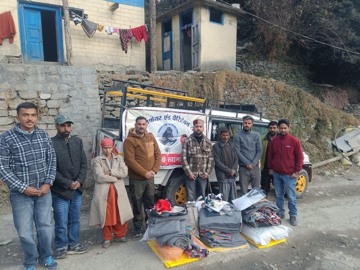 Relief material distributed to fire affected people in Rumali village