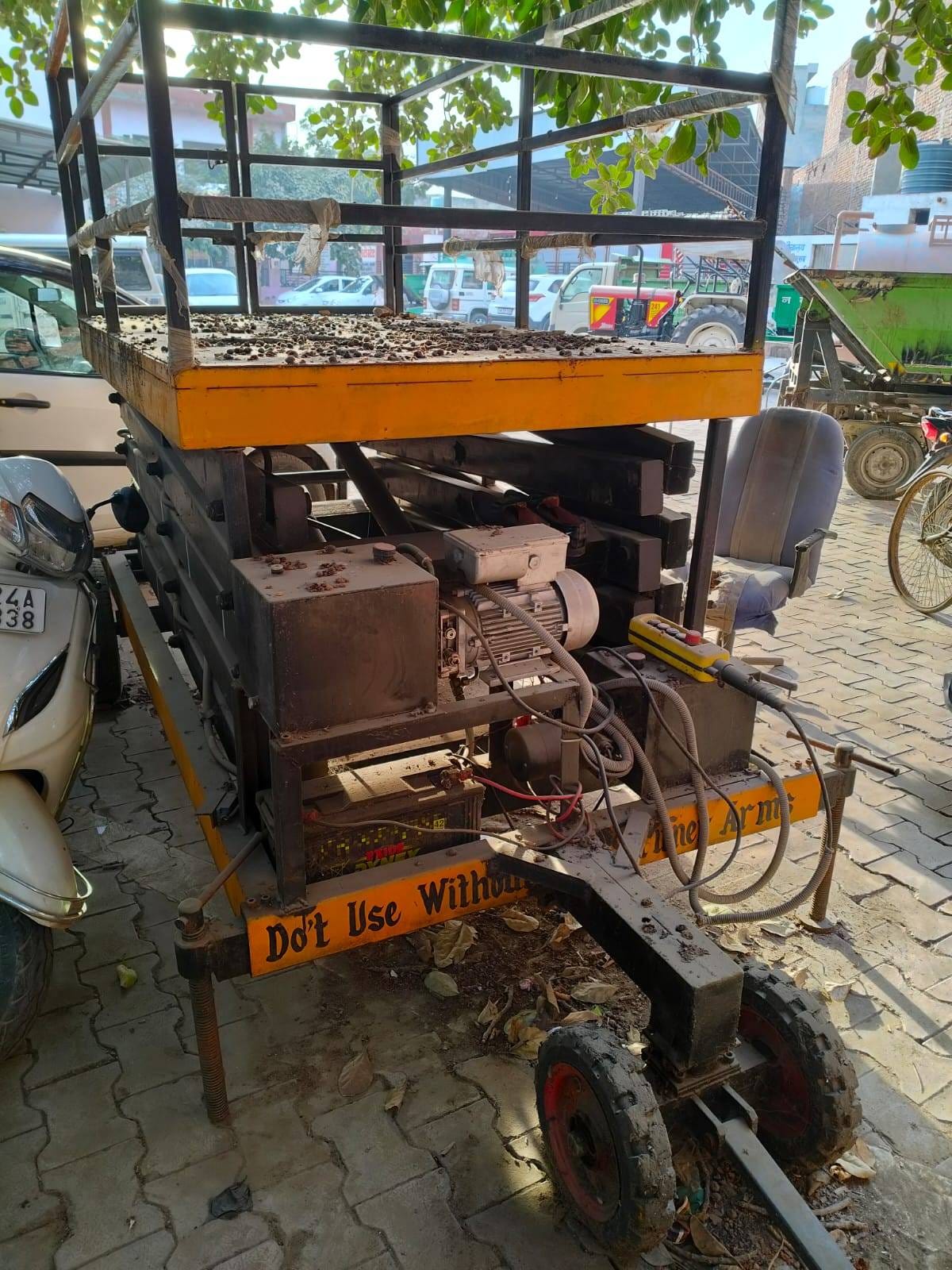 JCB and hydraulic ladder gathering dust