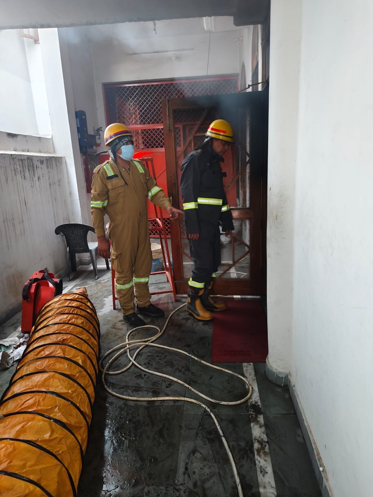 Fire broke out in the basement of the professor's house