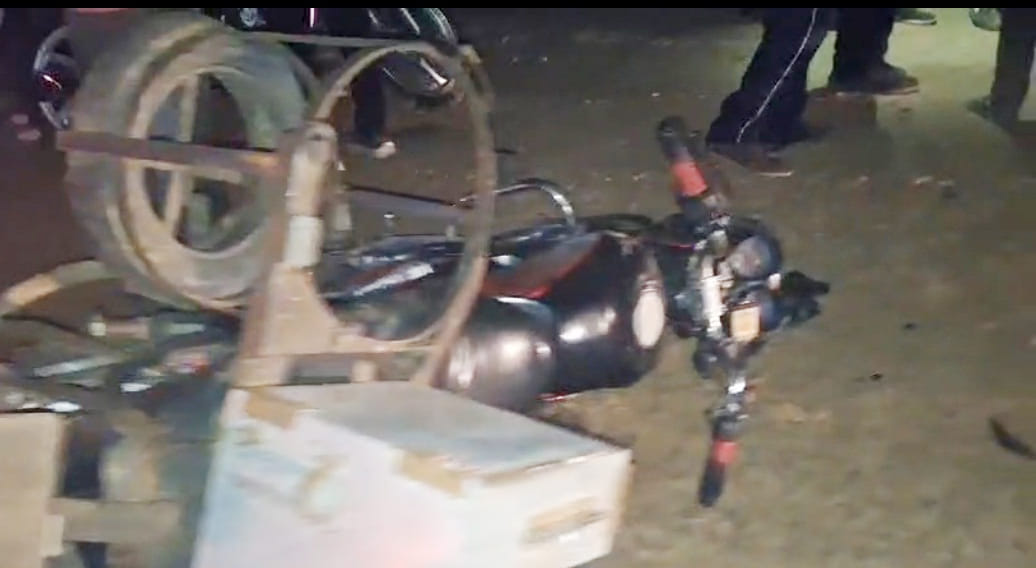 Car driver hit a bike rider, he jumped and fell under the truck, he died