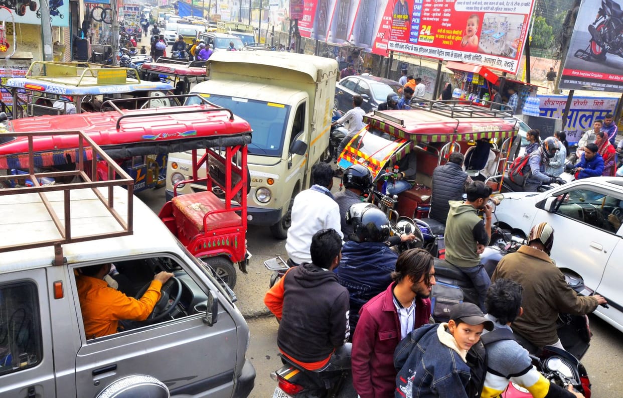 People remained troubled throughout the day due to jam on Kashmiri Chowk and Station Road.