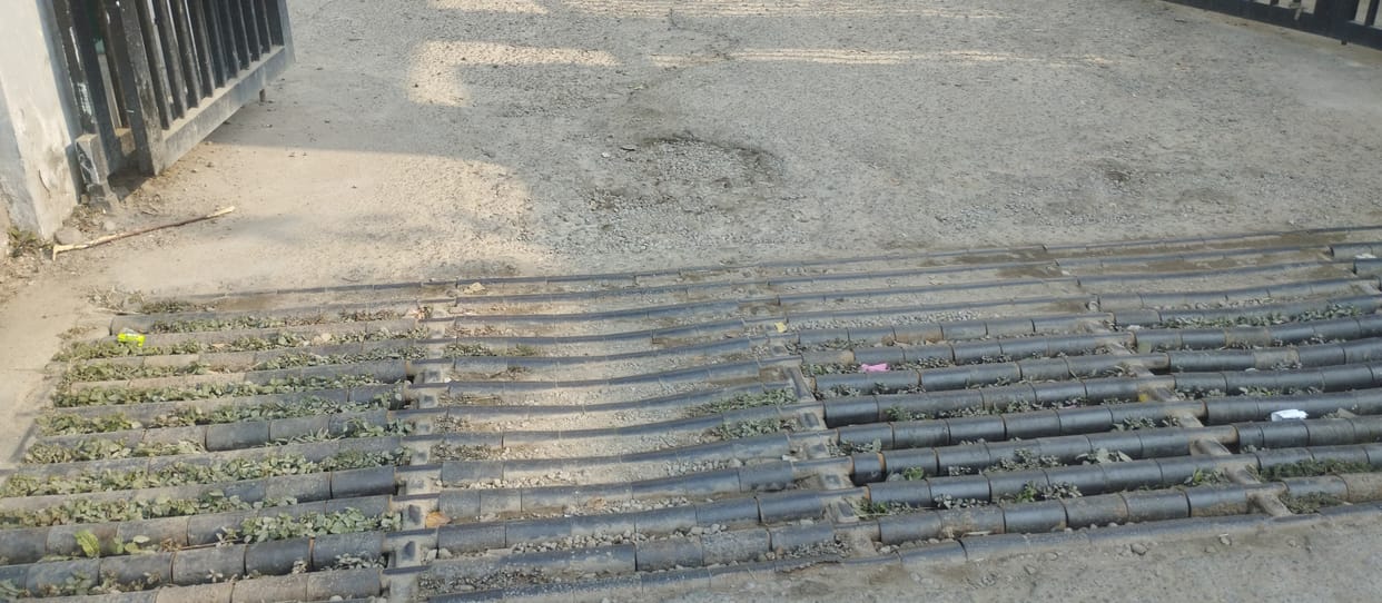 Potholes at every 10 steps in Civil Hospital