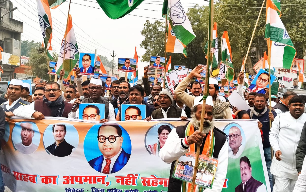 Congressmen enraged by remarks on Baba Saheb, sloganeering