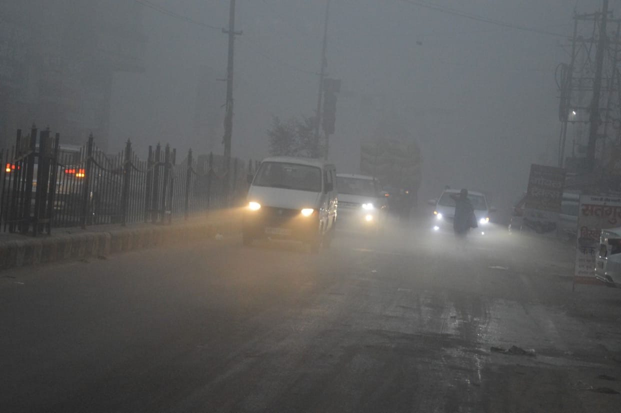 Visibility remained 30 meters due to fog, after light rain the fog will benefit crops.