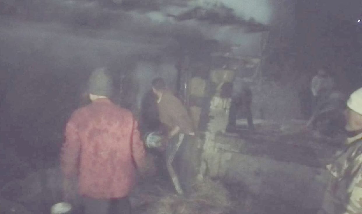 Two rooms of the house, wood and animal fodder burnt to ashes due to fire