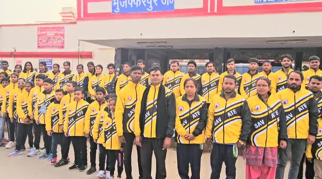 Bihar news : Bihar team goes for the National French Boxing Kolkata from Muzaffarpur Railway Station people encouraged the players